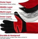 Animal handling Gloves,Bite Proof for Women & Small Hands 16 | 16 inch Reinforced leather, 7.5-inch forearm guard and secure grip, Medium for... - Image 4
