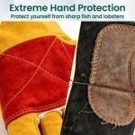 Animal Handling Gloves, 15.7-Inch Leather for Pet and Reptile Care | Cotton Lined Long Sleeve for Cat, Dog, Bird, Parrot and Snake Handling, Grooming... - Image 3