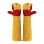 Animal Handling Gloves, 15.7-Inch Leather for Pet and Reptile Care | Cotton Lined Long Sleeve for Cat, Dog, Bird, Parrot and Snake Handling, Grooming... - Image 9