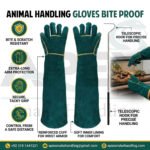 Animal Handling Gloves Bite Proof with 40inch Collapsible Snake Hook,Suitable for Falcon Dog Cat Bird Reptile Snake