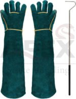 Animal Handling Gloves Bite Proof with 40inch Collapsible Snake Hook,Suitable for Falcon Dog Cat Bird Reptile Snake - Image 2